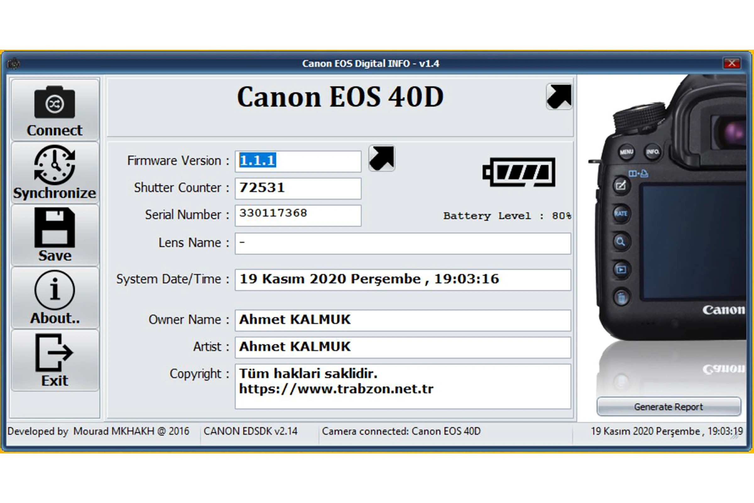 Canon Eos Digital Info v1.4