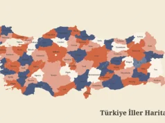 Türkiye İller Haritası - Yüzölçümü